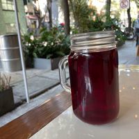 Agua de Jamaica. at La Pitahaya Vegana in Mexico City