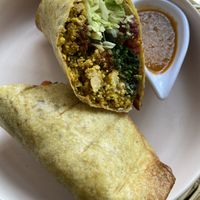 Breakfast burrito  at La Pitahaya Vegana in Mexico City