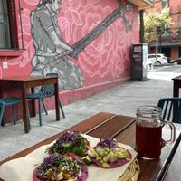 Tofu, cauliflower and curry taco’s at La Pitahaya Vegana in Mexico City