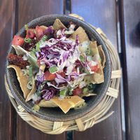 Half plate nachos  at La Pitahaya Vegana in Mexico City