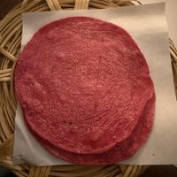 Pink tortillas   at La Pitahaya Vegana in Mexico City