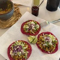 Tofu tacos   at La Pitahaya Vegana in Mexico City