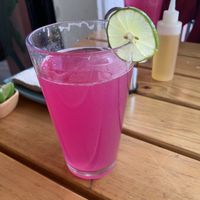 Pitahaya lemonade  at La Pitahaya Vegana in Mexico City