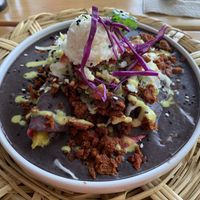 Enfrijoladas at La Pitahaya Vegana in Mexico City