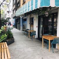 Outside the restaurant  at La Pitahaya Vegana in Mexico City