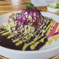 Bean Sauce Dish at La Pitahaya Vegana in Mexico City