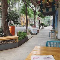 Outdoor Seating at La Pitahaya Vegana in Mexico City