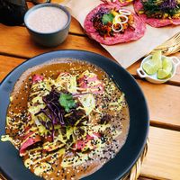 Our order!  at La Pitahaya Vegana in Mexico City