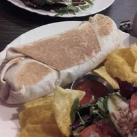 Vegan sausage and mushroom burrito!  at Scarlett's Cafe in Falkirk