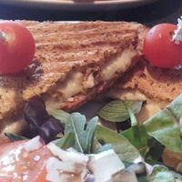 Vegan bacon and cheese toasted sandwich!  at Scarlett's Cafe in Falkirk