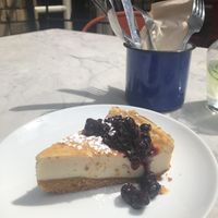 Delicious New York cheesecake  at Cafe Van Gogh in South West London