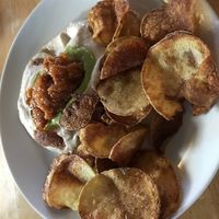 Delicious crispy crisps and dip  at Cafe Van Gogh in South West London