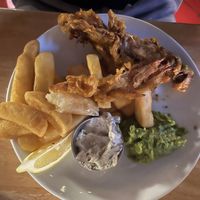 Vegan ‘fish’ and amazing proper chunky chips  at Cafe Van Gogh in South West London