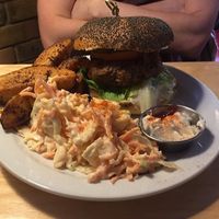 Burger and wedges at Cafe Van Gogh in South West London