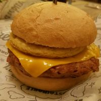 Wake up Call Burger - Beyond Meat burger with Just Egg and vegan cheese. Very good! at Bareburger in Hartsdale