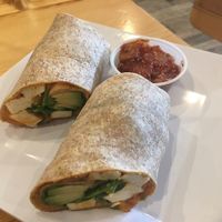 Hummus Avocado Wrap with tofu. very tasty and filling at Green Life in Mamaroneck