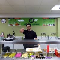 This guy provides excellent customer service at Falafel Corner in Coventry