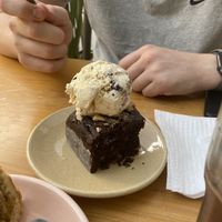 Brownie and ice cream at Vegamo Centro in Mexico City
