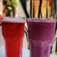 Berry Smoothie, Pink Lemonade at Vegamo Centro in Mexico City