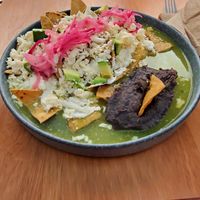 Chilquiles verdes at Vegamo Centro in Mexico City