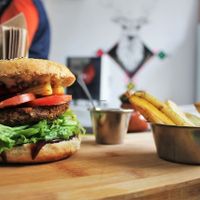 Vegan BBQ burger at Vegamo Centro in Mexico City