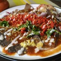 Vegan chilequiles at Vegamo Centro in Mexico City