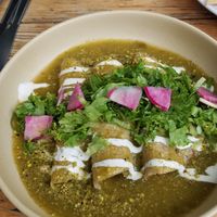 Green enchilada at Vegamo Centro in Mexico City