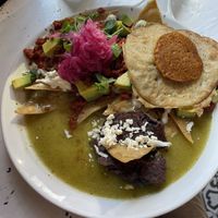 Chilaquiles with all extras  at Vegamo Centro in Mexico City