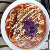 Chilaquiles rojo at Vegamo Centro in Mexico City