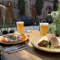 enchiladas and burrito  at Vegamo Centro in Mexico City