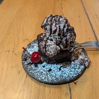 Gluten Free Brownie with Cookies and Cream Ice Cream at Vegamo Centro in Mexico City