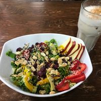 Vegamo Salad and Horchata at Vegamo Centro in Mexico City