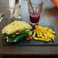 Chewbacca Waffle and Iron Man Smoothie at Vegamo Centro in Mexico City