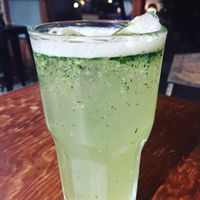 Fresh lemonade with ginger and mint at Vegamo Centro in Mexico City