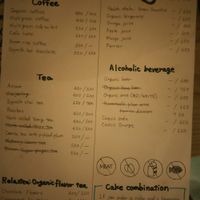 Drinks menu at Babel Cafe in Osaka