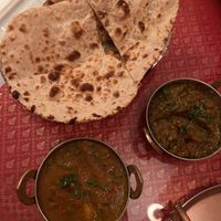 Two vegan dishes and garlic naan  #Veganuary at New Delhi Indian Food in Chiang Mai