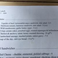 vegan options (ve) at The Brunswick in Leeds