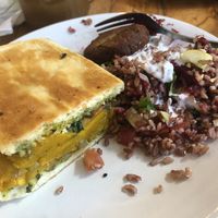 Toasted Pumpkin Pide and Bowl of Goodness (we ate family style—meal portions are bigger)  at Sister Srey Cafe in Siem Reap