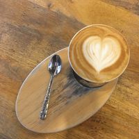 Latte at Sister Srey Cafe in Siem Reap