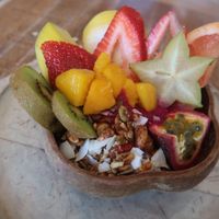 pink pittaya bowl - amazing pink colour! at Speedo's Cafe in Bondi Beach