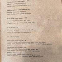 Pasta an Salads Menu: Dishes with * can be made vegan at Dit e Nat in Pristina