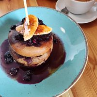 Berry and banana pancakes at Cafe au Lait in Bath