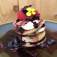 Vegan berry pancakes !  at Cafe au Lait in Bath