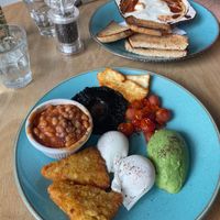 Lovely food and friendly staff. 
My partner and I are veggie, not vegan and I’m gluten free. I had a lovely breakfast and his shakshouka was very tasty too.  at Cafe au Lait in Bath