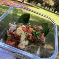 Vegan “pizza” slice I got to take away at Pearth Organic Kitchen in West Leederville