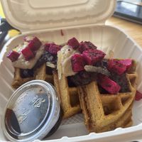 Pumpkin waffles   at Juicy Brew - Kaimuki in Honolulu