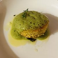 Falafel con spuma di cannellini e cavolo nero  at La Roverella in Zola Predosa
