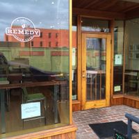Exterior view of the cafe at Remedy Juice Cafe in Hood River