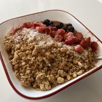 acai bowl (must request no honey)  at Remedy Juice Cafe in Hood River