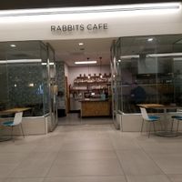 outside at Rabbits Cafe in Portland